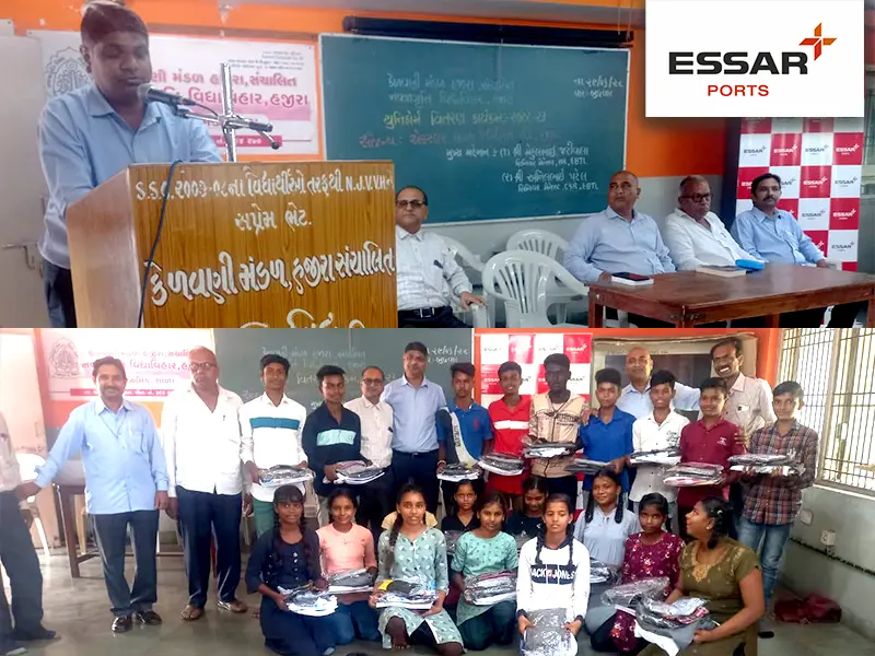 Essar-Ports-provides-school-uniforms-to-students-in-Hazira