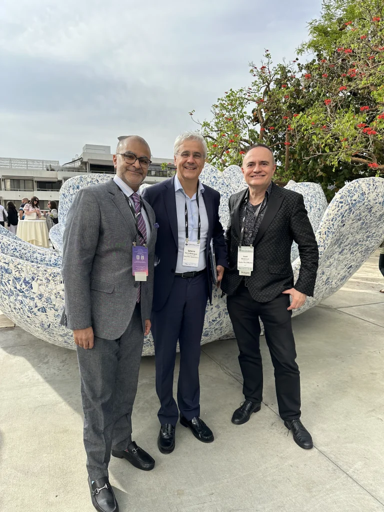 Asad Lalljee with Ignacio Belenguer, General Director of the Teatro Real and Juan Mata Bosch Grifols, Artistic Director of Teatro Real.