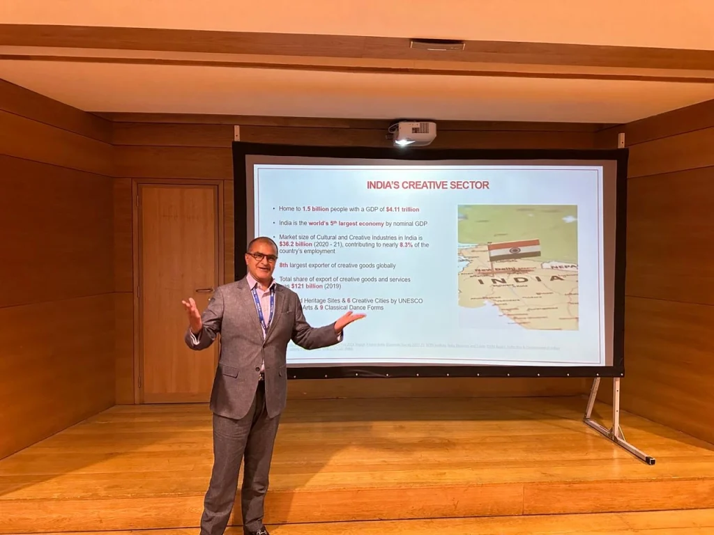 Asad Lalljee presenting at AIMAC Lisbon